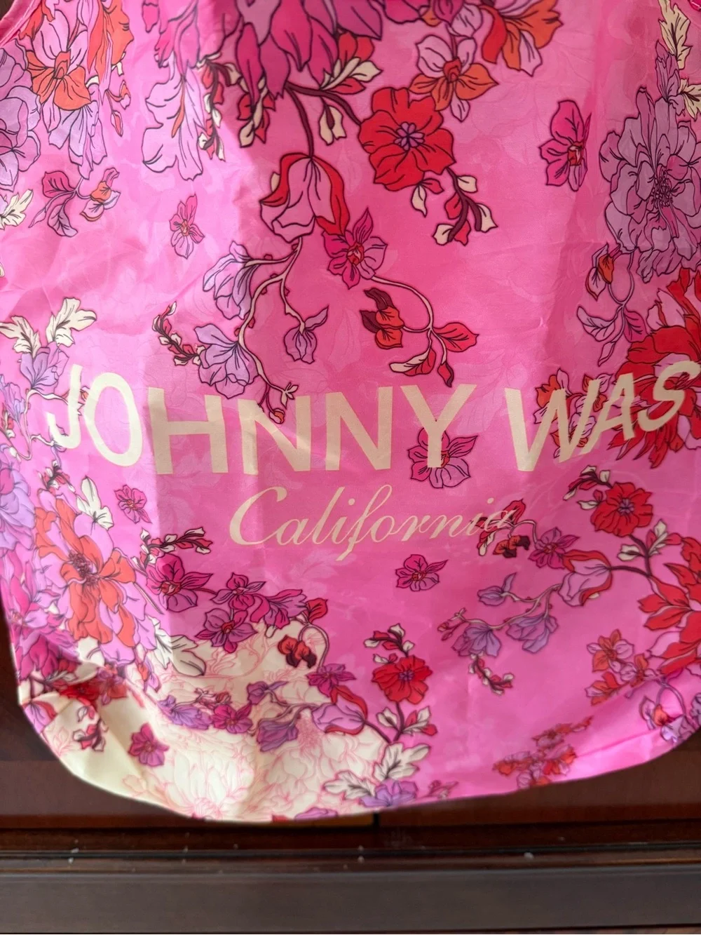NEW Johnny Was Pink Floral Packable Reusable Tote Bag